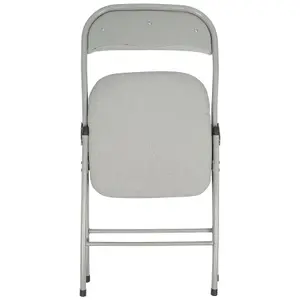 Fabric Padded Metal Folding Chairs - Grey - Pack of 4