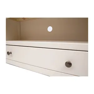 Maggiori Off White 1 Drawer TV Cabinet Brass Knob