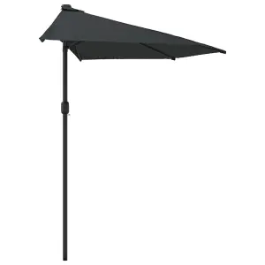 Berkfield Balcony Parasol with Aluminium Pole Anthracite 300x150 cm Half