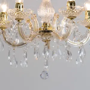 Litecraft Marie Therese Brass 5 Light Chandelier