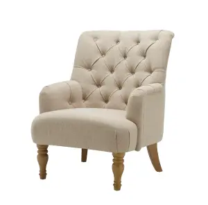 Wheat Fabric Arm Chair Birlea Padstow Easy Chair Traditional Accent