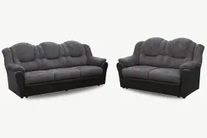 Furniture Stop - Barro 3+2 Sofa Set Fabric & Leather