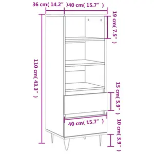 40cm Sideboard High gloss white