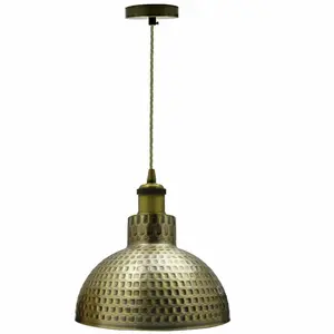 Kronos 1 - Light Dome Pendant Green Brass