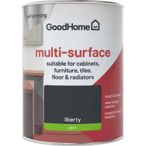 GoodHome Durable Liberty Satin Multi-surface paint, 750ml