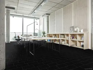 Black Brick Shimmer Effect Vinyl Flooring 4m x 4m (16m2)