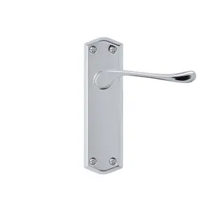 Colours Sheya Polished Chrome effect Aluminium Scroll Latch Door handle (L)111mm (D)86mm, Pair