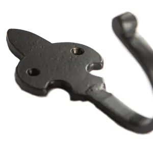 Hammer & Tongs - Fleur De Lis Coat Hook - W50mm x H120mm - Black