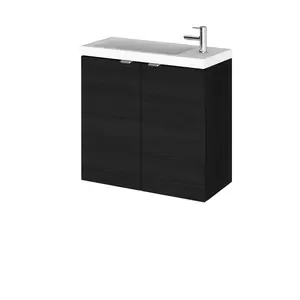 Fusion 600mm Wall Mount Vanity Unit Charcoal Black