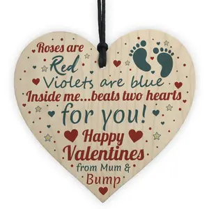 Red Ocean Valentines Gift For Him Boyfriend Husband Wooden Heart Daddy To Be Gifts From Bump Keepsake Plaque