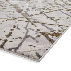 Gold Silver Abstract Marble Metallic Rug, 11mm Thick Stain-Resistant Rug, Modern Rug for Dining Room-120cm X 170cm