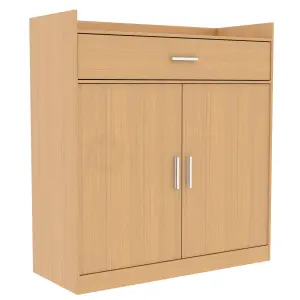 Vida Designs Dalby Oak 2 Door 1 Drawer Shoe Storage Cabinet