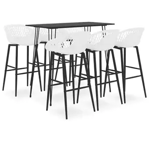 Berkfield 7 Piece Bar Set Black and White