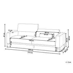 3 Seater Boucle Sofa Off-White ANGE