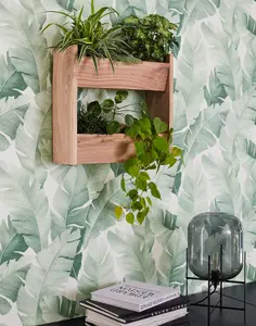 Galerie The New Design Book White/Green Palm Leaf Wallpaper Roll