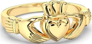 Gold Irish Claddagh Ring Engravable Irish Made