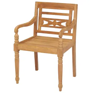 Berkfield Batavia Chairs 2 pcs Solid Teak Wood