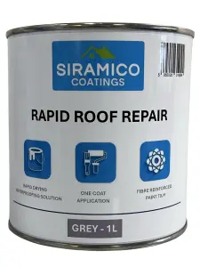 Rapid Roof Repair Paint - Grey - 1 Litre - Instant Waterproof Roof Sealant