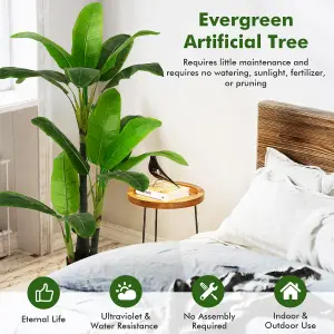 Costway 150CM Artificial Bird of Paradise Plant Fake Tropical Palm Tree Realistic Green