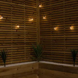 Set of 10 Indoor Outdoor Connectable Firefly Festoon Lights with Warm White LEDs