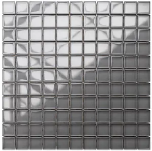 Glass mosaic on mesh for bathroom or kitchen 300mm x 300mm - Dorian Grey