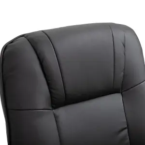 HOMCOM Ergonomic Office Recliner Sofa Chair PU Leather Armchair Lounger Black