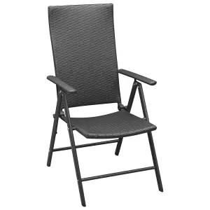 Berkfield Garden Chairs 4 pcs Poly Rattan Black