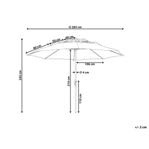 Garden Market Parasol 2.85 m Light Beige BIBIONE