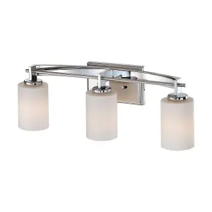 Luminosa Taylor 3 Light Above Mirror Light - Polished Chrome Finish IP44, G9