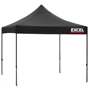 Excel Steel Gazebo 3m x 3m Black with Wheel Bag