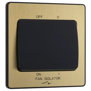 British General 10A Rocker Low Control switch Satin Brass effect