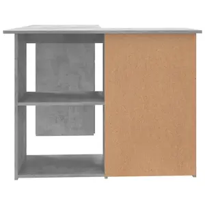 Berkfield Corner Desk Concrete Grey 145x100x76 cm Engineered Wood