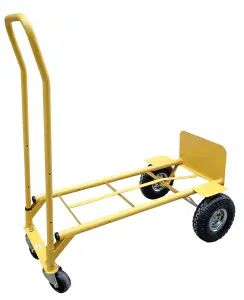 2-in-1 Heavy-Duty Sack Truck With Puncture Proof Wheels, Vertical and Horizontal Positions, Steel Framework, 250kg Capacity