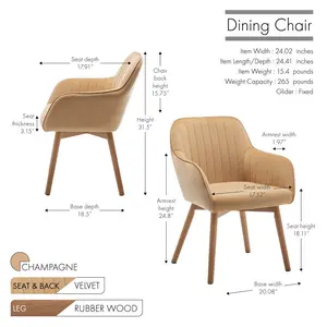 Ariad Upholstered Dining Chair Champagne