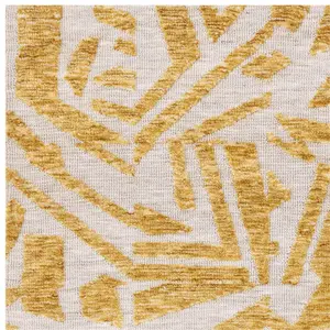 Yellow Modern Easy to Clean Abstract Rug for Living Room Bedroom and Dining Room-200cm X 290cm