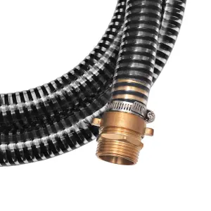 Berkfield Suction Hose with Brass Connectors 7 m 25 mm Black