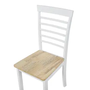 Set of 2 Dining Chairs BATTERSBY Rubberwood White