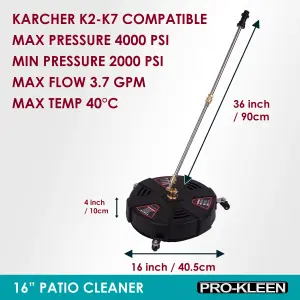 ProKleen Pressure Washer Surface Patio Cleaner Attachment 16" Karcher Compatible