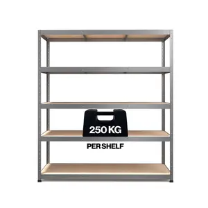 RB BOSS Garage Shelving Unit 5 Shelf MDF Galvanised Steel (H)1800mm (W)1600mm (D)600mm