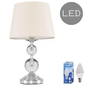 Feist 44.5Cm Clear Table Lamp Beige / LED Bulb