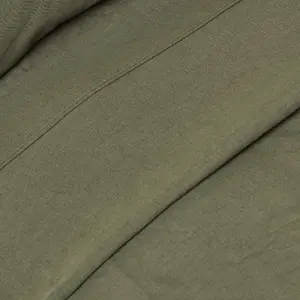 Homescapes Khaki Green Linen Flat Sheet, Double