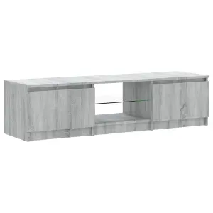 Berkfield TV Cabinet with LED Lights Grey Sonoma 140x40x35.5 cm