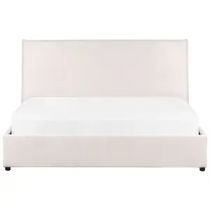 Velvet EU King Size Ottoman Bed Off-White LAVAUR