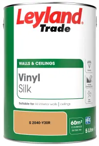 Leyland Trade Vinyl Silk Walls & Ceilings Emulsion Paint (S 2040-Y30R) - 5L