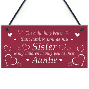 Novelty Auntie Gift Hanging Plaque Sister Gift From Niece Nephew Thank You Gift