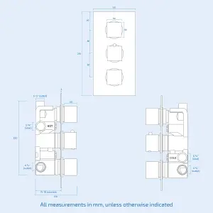 Nes Home 3-Way Thermostatic Mixer valve with 200mm Shower Head, Riser Rail and Handheld + Bath Filler Waste Set