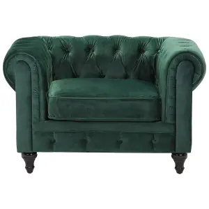 Velvet Living Room Set Green CHESTERFIELD