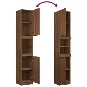 Berkfield 3 Piece Bathroom Cabinet Set Brown Oak Engineered Wood