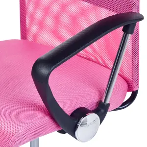 Beliani Minimalist Office Chair Pink DESIGN