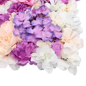 Artificial Flower Wall Backdrop Panel, 60cm x 40cm, Pink & Peach